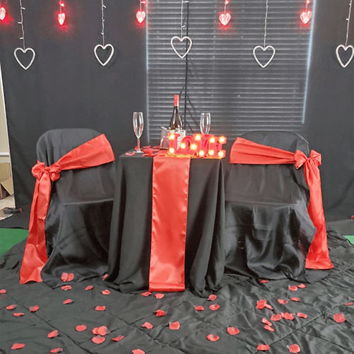 Red and Black Table Setup